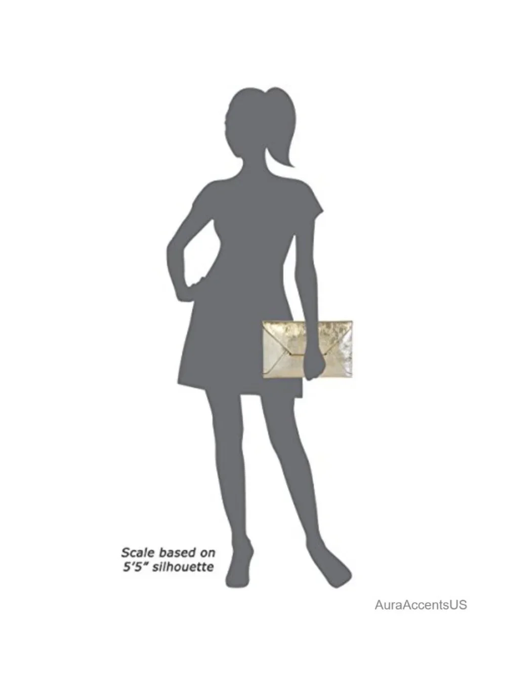 Crushed Metallic Envelope Clutch with Detachable Chain